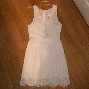 LF White detailed flowery dress